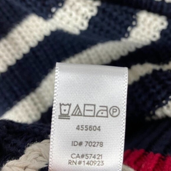 Loft Sweater Womens Small Blue White Striped Pullover Knit Sweater Casual - Picture 10 of 10